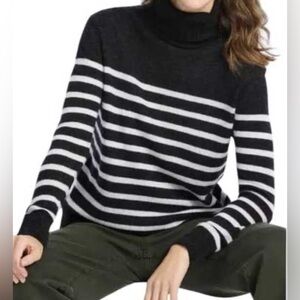 Harper Lane Cashmere Striped turtleneck Sweater